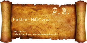 Petter Múzsa névjegykártya